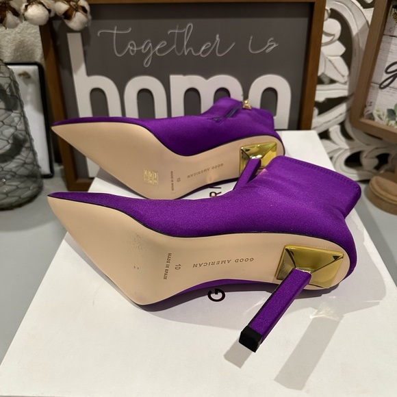 New Good American Ankle Shine bootie purple boots - Picture 5 of 6